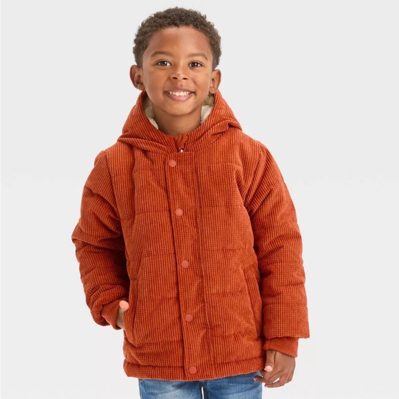 Cat & Jack Other - 2T Cat & Jack Corduroy Puffer Jacket Orange